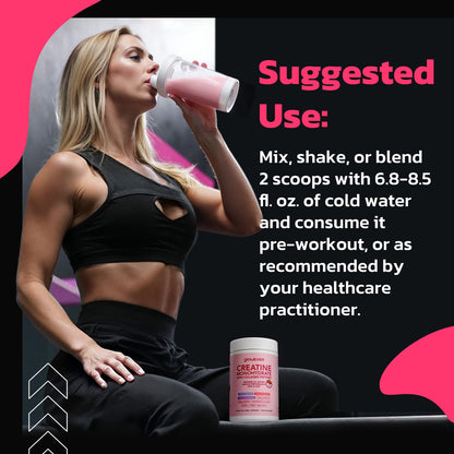 Pre Workout Creatine for Women | 5g Creatine Monohydrate + 4g Collagen Peptides